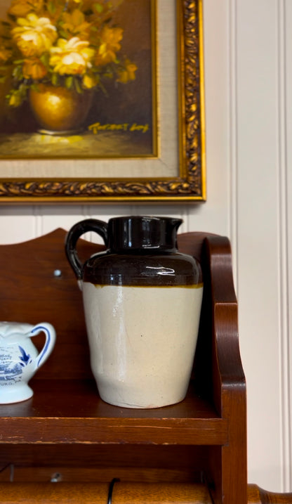 Brown Stoneware Pitcher