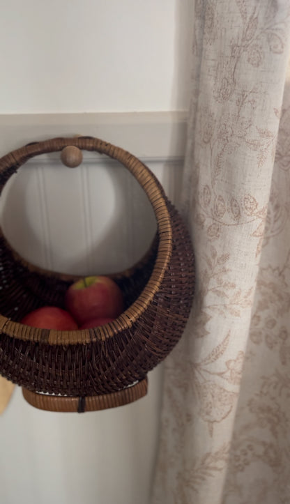 Rounded Crescent Shaped Vintage Two-Toned Storage Basket