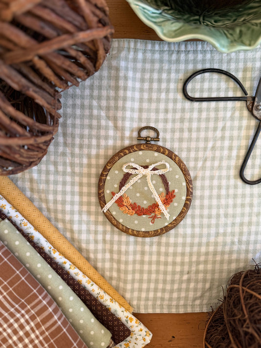 Fall Wreath Embroidery Magnet