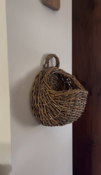 Small Woven Stick Hanging Basket