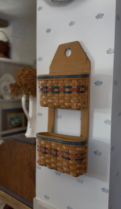 Wall Hanging Double Basket Organizer