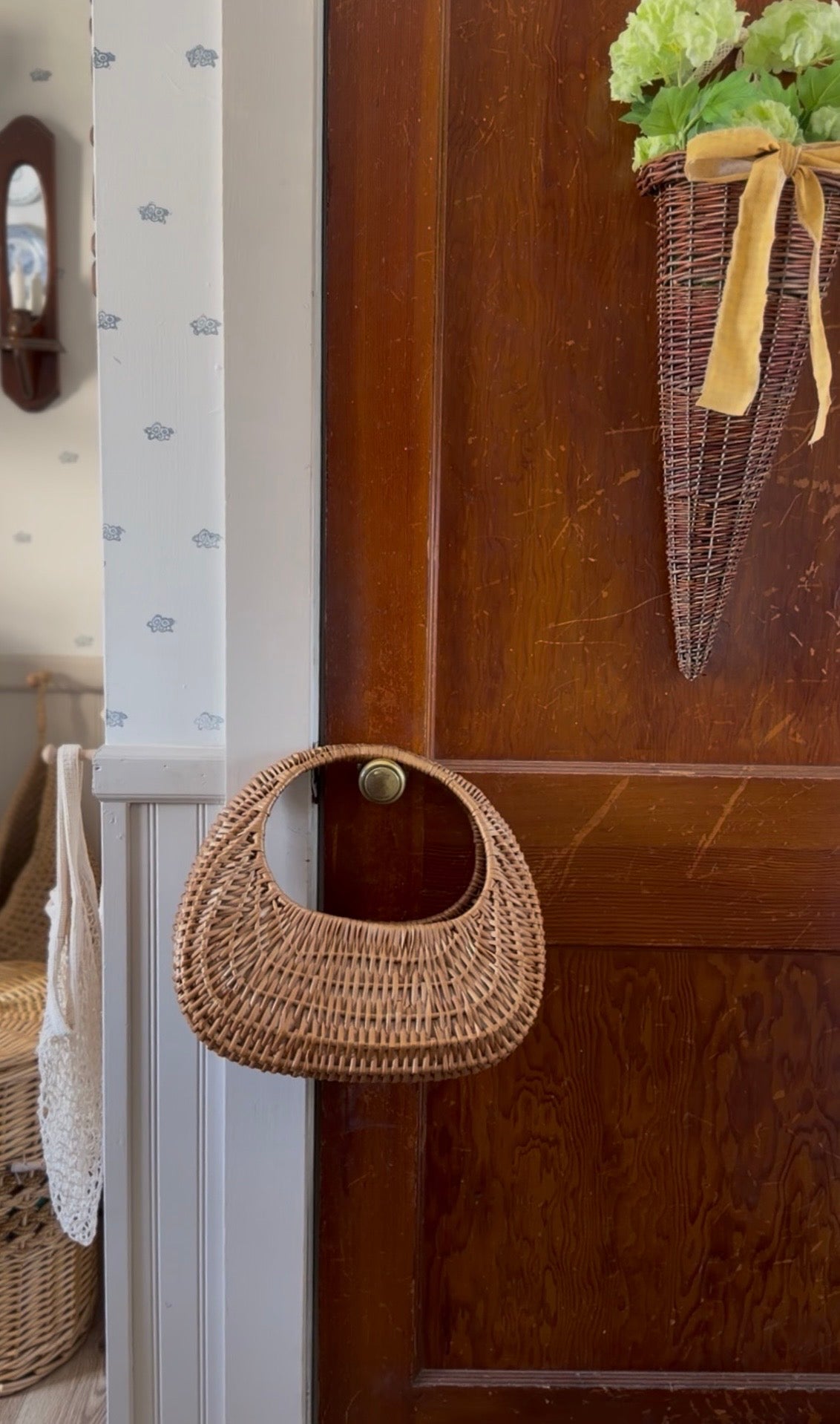 Vintage Wicker Hanging Basket