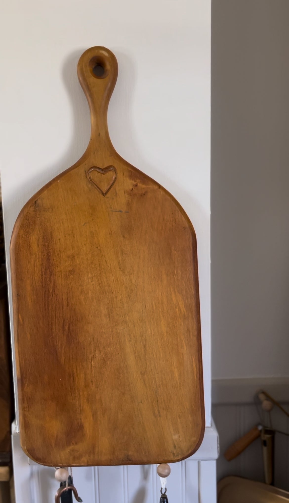 Large Solid Wood Cutting Board with Heart Carving by Foodworks