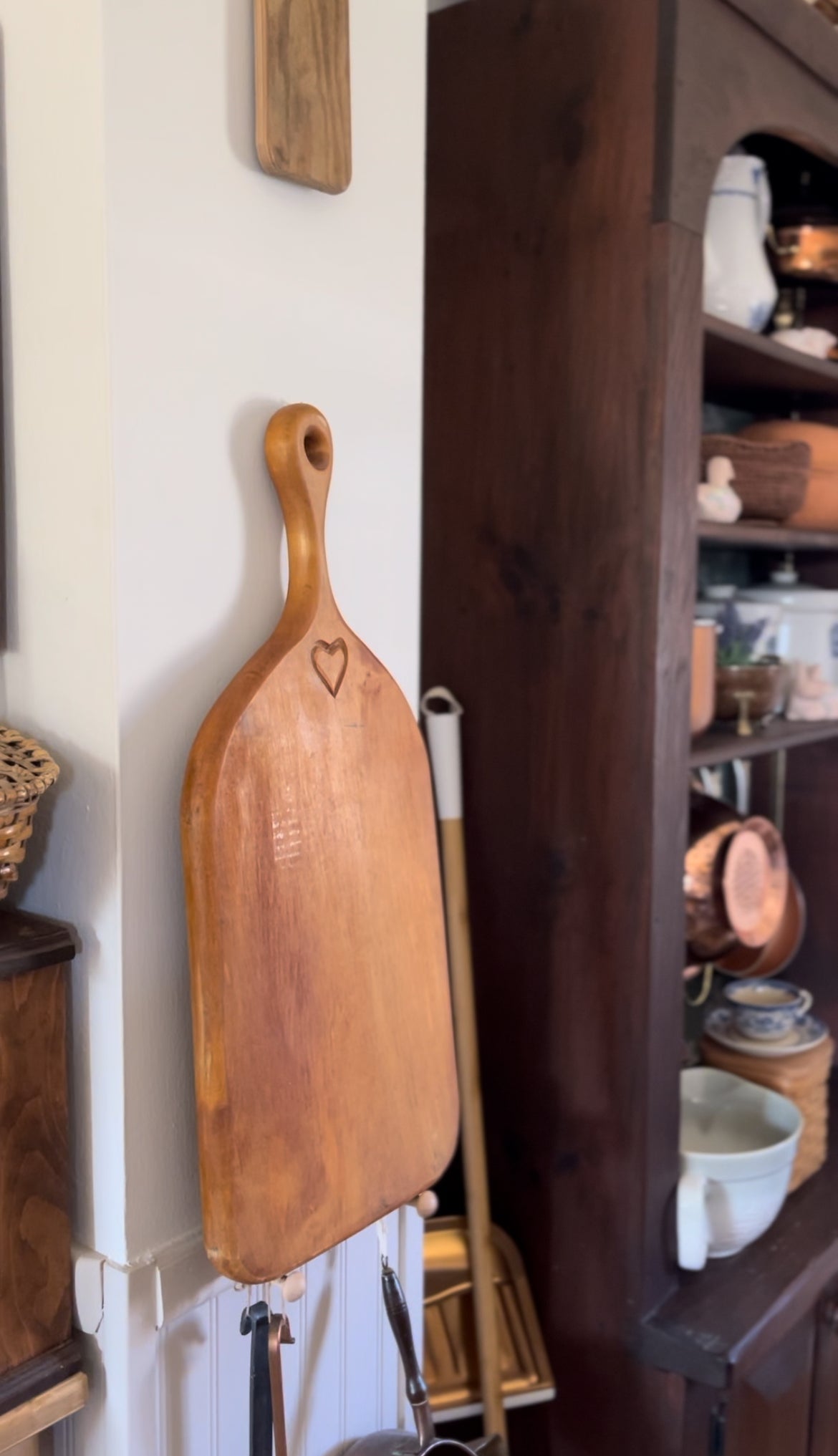 Large Solid Wood Cutting Board with Heart Carving by Foodworks