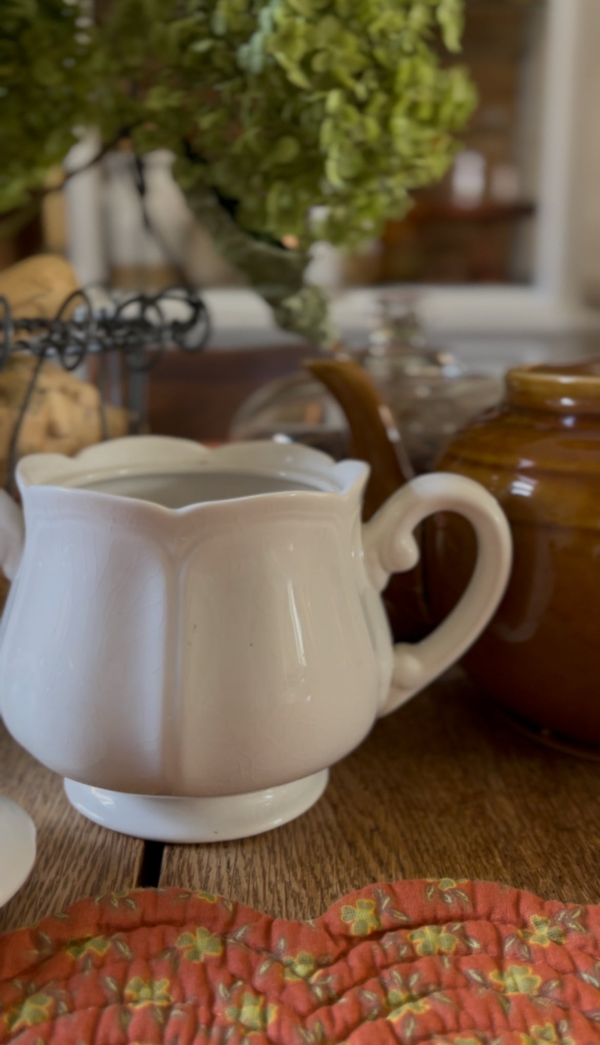 White Ironstone Sugar Dish
