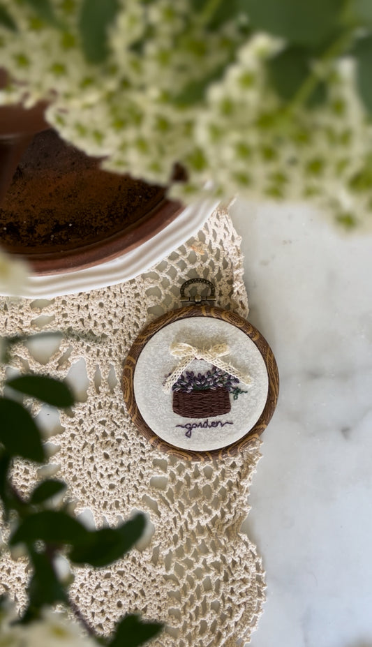 Basket of Lavender Embroidery Magnet