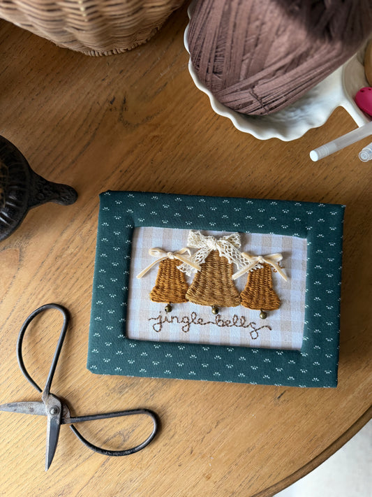 "Jingle Bells" Embroidered Fabric Frame