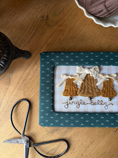 "Jingle Bells" Embroidered Fabric Frame