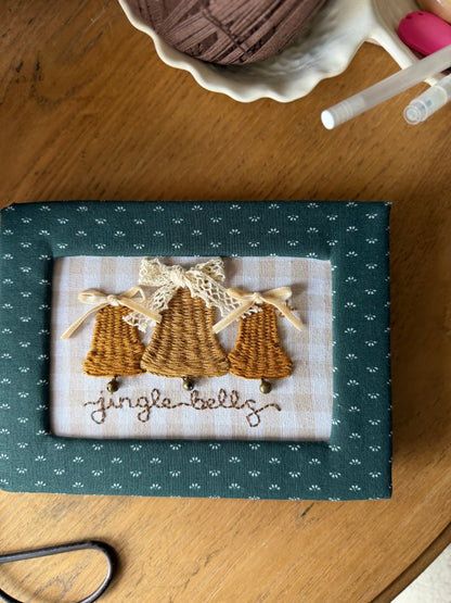 "Jingle Bells" Embroidered Fabric Frame