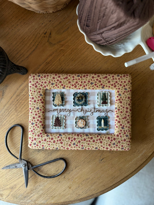 "Merry Christmas" Embroidery Stamp Fabric Frame