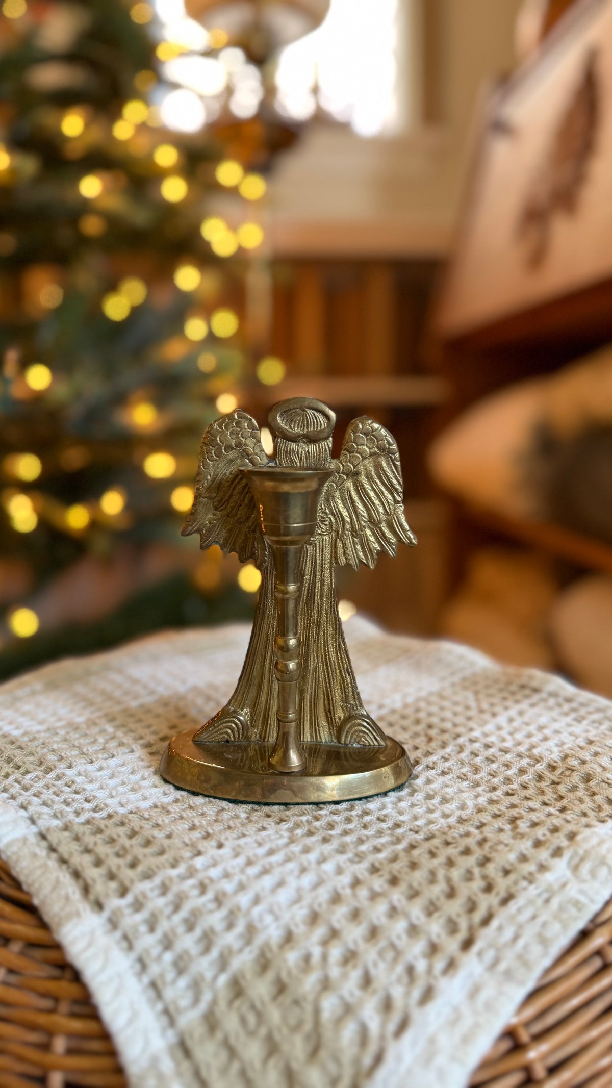 Brass Angel Candle Holder